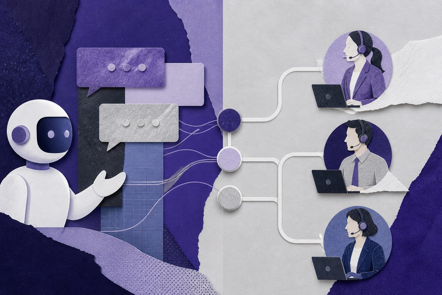 按推销套路聊单的AI流程示意:识别意图→追问→分层转人工