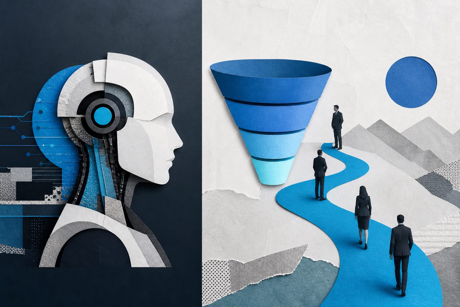 AI 对话平台对 SaaS 线索的分层示意:试用、Demo、报价、续费
