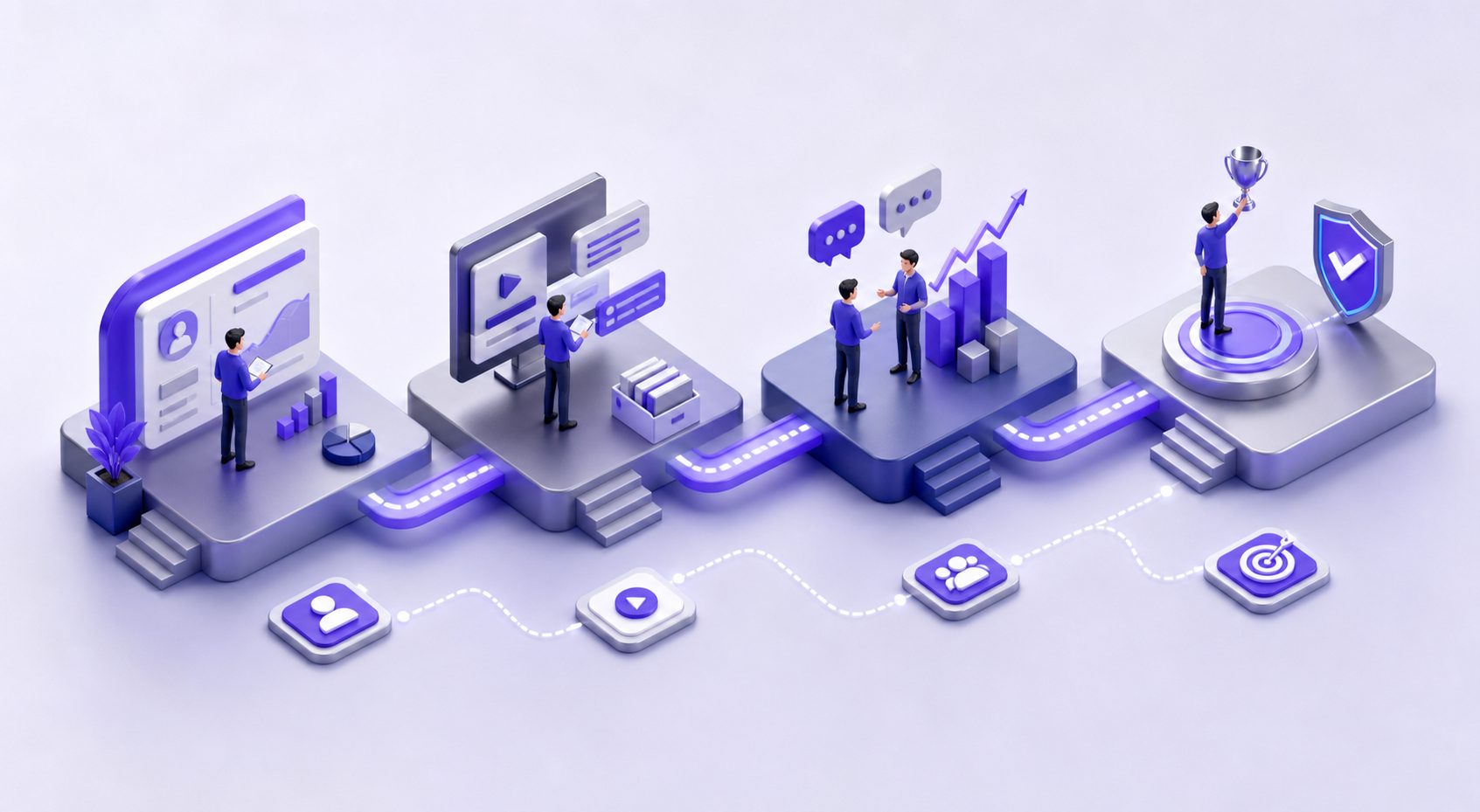 SaaS 销售新人训练的动作拆解流程图